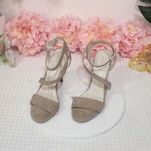 ALDO Tan leather Studded Wrap Around Buckle Heels Size 8.5